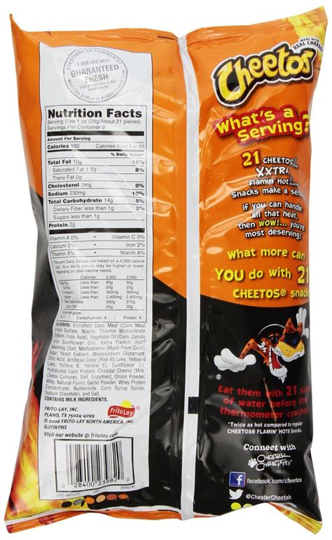 Cheetos Xtra Flamin Hot Oz Red Hot Chili Peppers