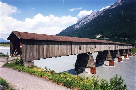 Alte Rheinbrücke VaduzSevelen ostatni drewniany most na Renie