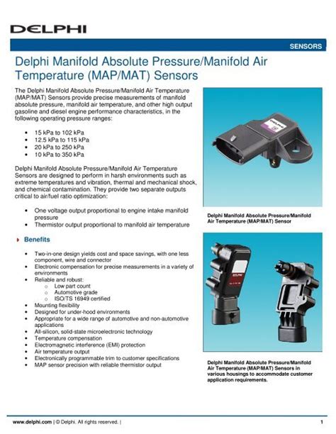 Delphi Manifold Absolute Pressure Manifold Air Temperature Map