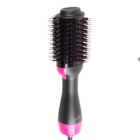 Electric Straightener In Volumizing Carbon Blow Rotating Brush One Step Styler Hot Air Comb