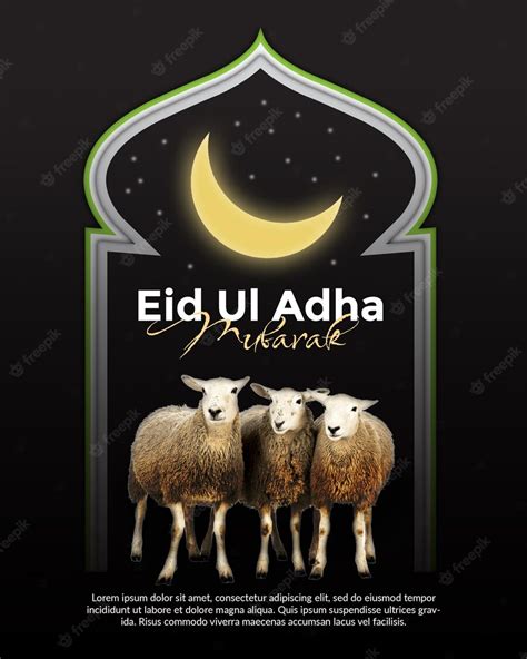 Premium Psd Eid Ul Adha Mubarak Poster Template With Sheep Image