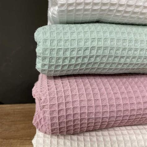 Tela Piqu Waffle Rosa Empolvado Textil De Calidad Para Todo Uso