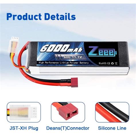 Batería tipo lipo Zeee 6000mAh 11 1V 60C 3S