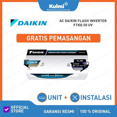 Jual Ac Daikin Ftkq 50uvm4 2pk Pasang Daikin Ftkq 50 Uv M4 2pk Ac Split Flash Inverter