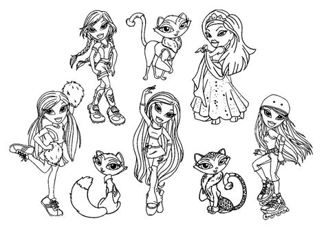 Раскраска Братц 🍀. Скачать разукрашку бесплатно