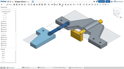 Onshape Project Robot Gripper Step Creating The Actuator Youtube