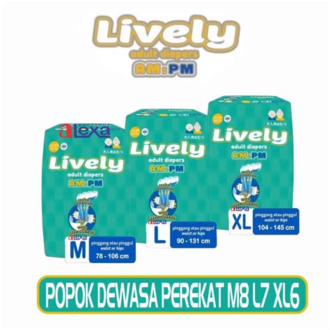 Jual LIVELY Adult Diapers Day Night M L XL Popok Dewasa Perekat M8 L7