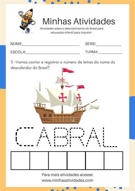 Atividade Descobrimento Do Brasil Educação Infantil - Atividades Descobrimento Do Brasil Educação Infantil!