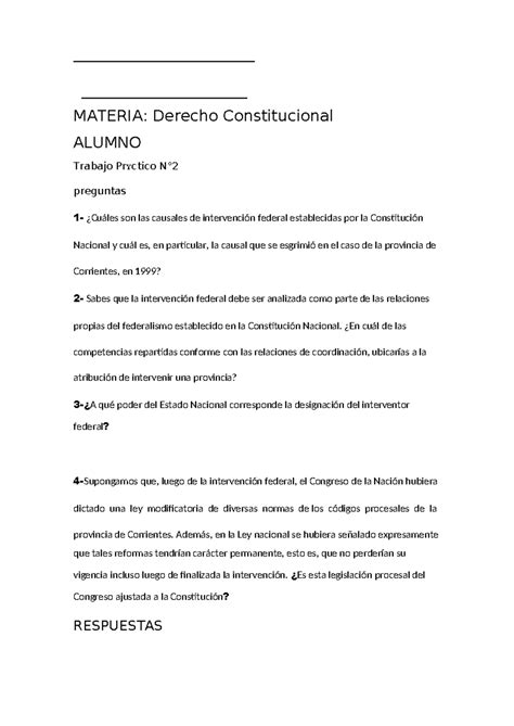 Derecho Constitucional Materia Derecho Constitucional Alumno