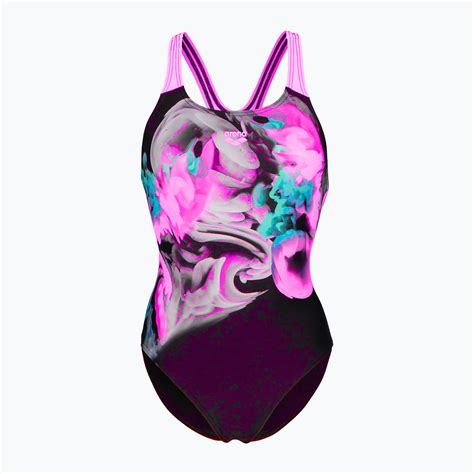 Women's one-piece swimsuit arena Imaginary Swim Pro Back black/shocking