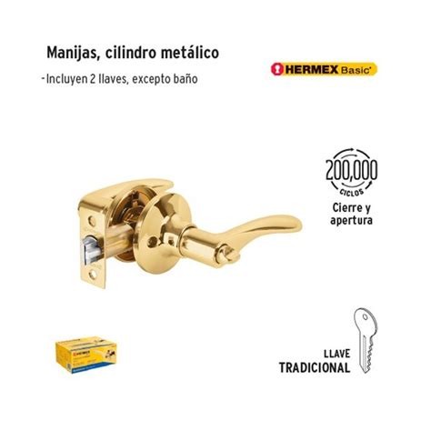 Compra En Linea Cerradura De Manija Cilindro Metalico Hermex Basic