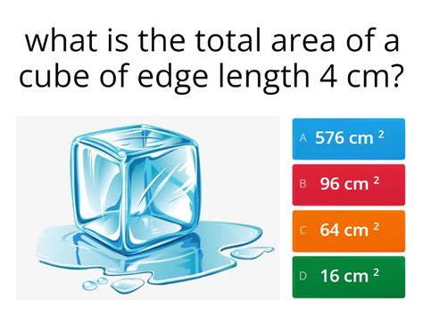 The surface area of the cube - Quiz