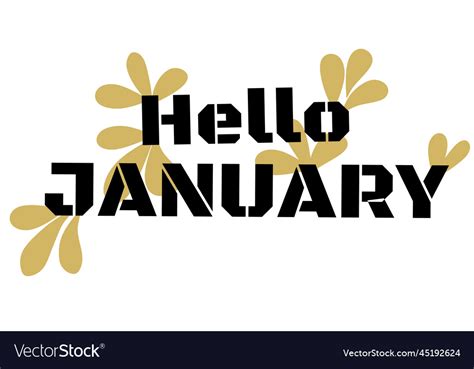 Hello January Royalty Free Vector Image Vectorstock