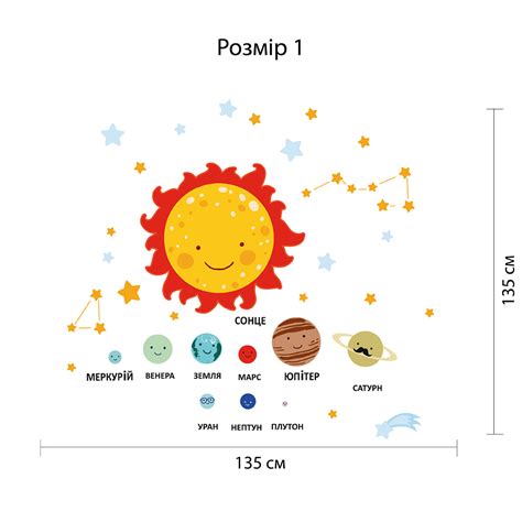 Наклейка на стены в детскую комнату "Солнечная система"