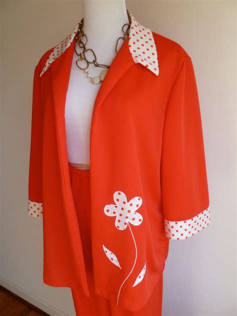 1970s Plus Size Red And Polka Dot Rockabilly Pantsuit Xl Etsy Red