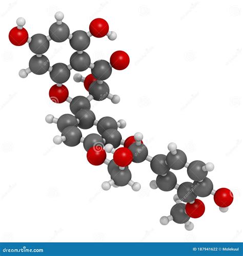 Silibinin Silybin Molecule. Structural Chemical Formula. Sh Cartoon ...