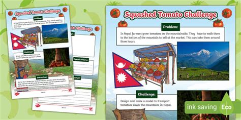 Squished Tomato STEM Challenge Worksheet Profesor Hizo