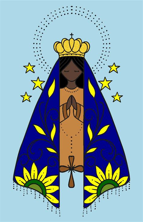 Desenho De Nossa Senhora Colorido - Nossa senhora Aparecida – Desenho Colorido Online - Imagem Destacada