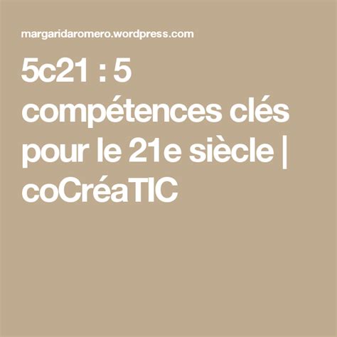 C Comp Tences Cl S Pour Le E Si Cle Comp Tences Programme