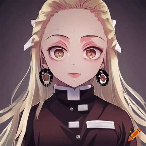 Anime Demon Slayer Girl With Blonde Long Hair And Brown Eyes On Craiyon