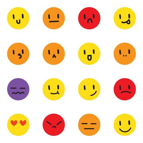 Set Of Emoji Face 5130083 Vector Art At Vecteezy