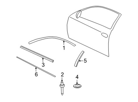 OEM GM 10321351 Molding Asm Front Side Door Window Upper Reveal LH Black