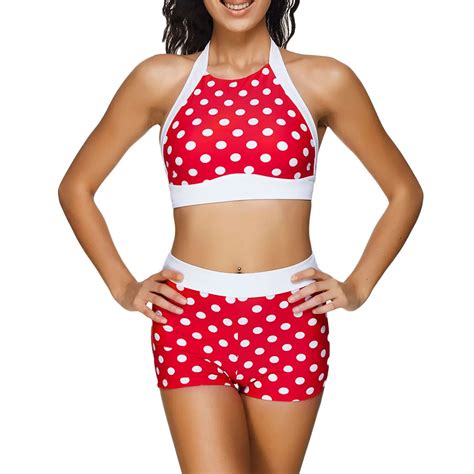 Uimapuku Sexy Swimwear Dot Print Bikini Women Swimsuit High Waist