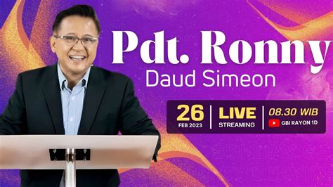 Pdt Ronny Daud Ibadah Live Streaming Gbi Rayon D Minggu