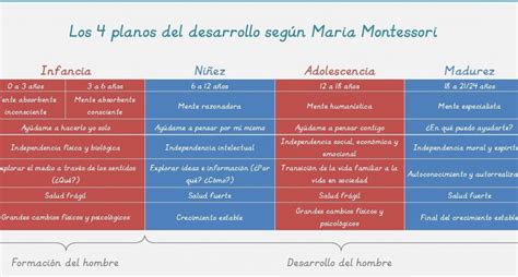 Los Planos De Desarrollo SegÚn Montessori Bonicos