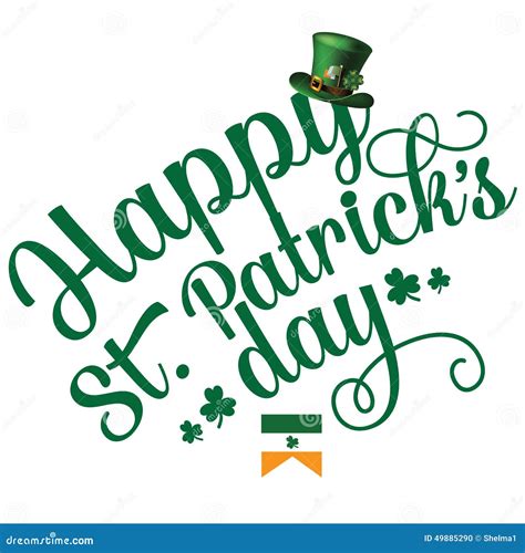 Happy St Patricks Day Cheerful Text Design Stock Vector Image 49885290