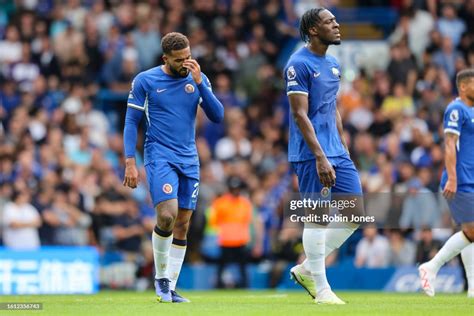 Reece James And Axel Disasi Of Chelsea After Of Liverpool Scores A