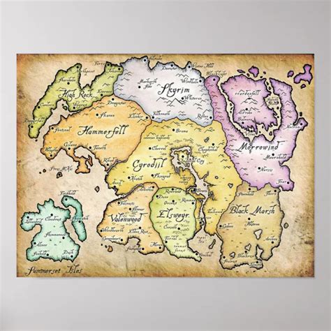 Map of Tamriel Poster | Zazzle