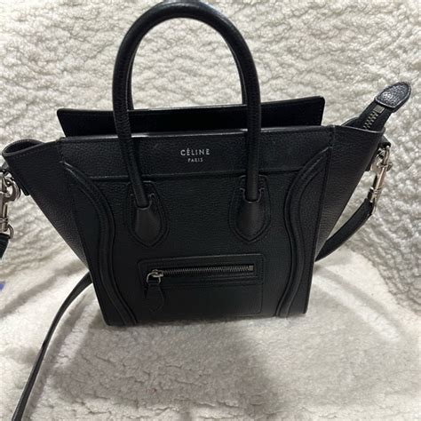 Celine Bags Celine Nano Luggage Bag In Drummed Calfskin Black