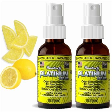 2 Pc Paradise Platinum Air Freshener Spray Odor Eliminate Fragrance Lemon Candy 1 King Soopers