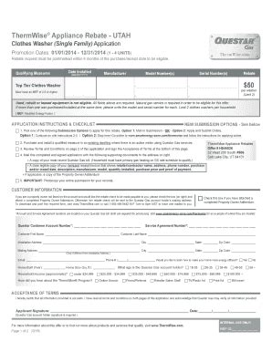 Thermwise Rebate Fill Online Printable Fillable Blank PdfFiller