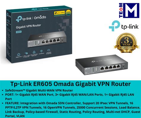 Tp Link ER605 Omada Gigabit VPN Router TL R605