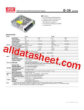 D A Datasheet Pdf Mean Well Enterprises Co Ltd