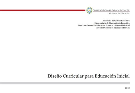 Diseños Curriculares Nivel Inicial 2025 Portal Docente