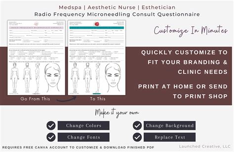 Radio Frequency Microneedling Consult Questionnaire RF Microneedle Body