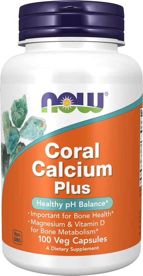 Now Coral Calcium 1000mg 100 Capsules Pack Of 2 Health