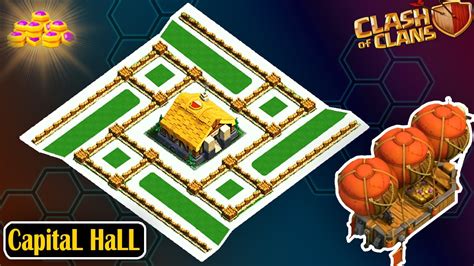 Coc Best New Capital Hall 2 Base Layout Capital Peak Ch2 Base Clan Capital Base Clash Of