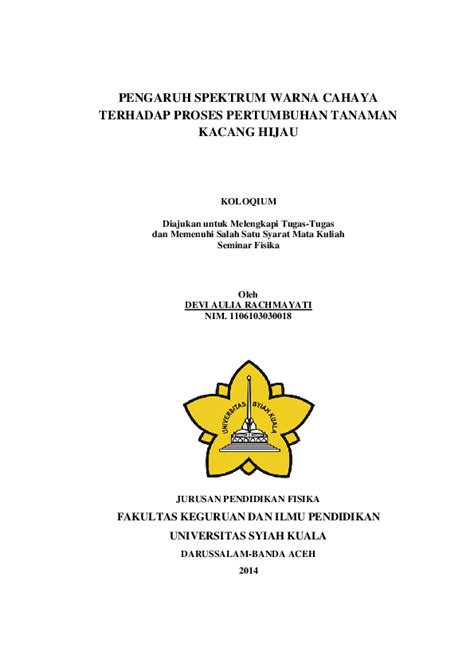 (PDF) PENGARUH SPEKTRUM WARNA CAHAYA TERHADAP PROSES PERTUMBUHAN TANAMAN KACANG HIJAU KOLOQIUM ...