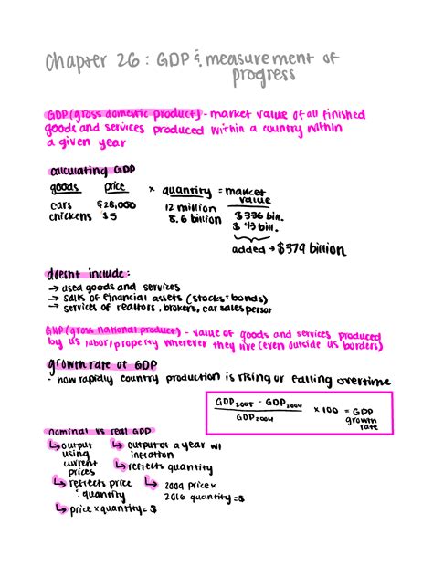 Chapter 26 Notes And Practice Problems Chapter 26 Gdp I Measurement