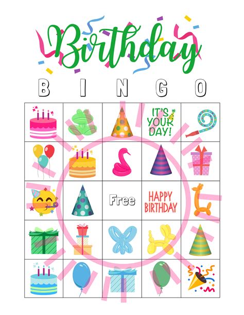 Birthday Bingo Template