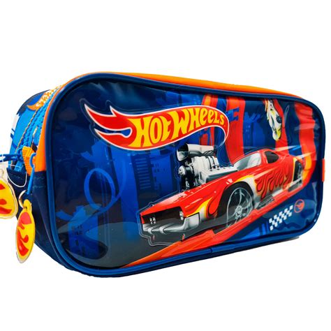 Cartuchera Hot Wheels Original Doble Cierre Escolar El Rey Del Entretenimiento