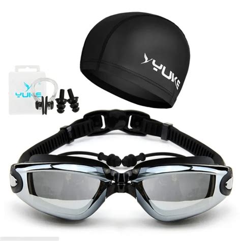 Swim Goggles Anti Fog with Hat Ear Plug Nose Clip Hd Waterproof Swim ...