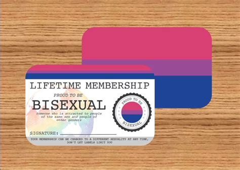 BISEXUAL Gay Pride Identity Card Lifetime Membership Card Etsy Australia