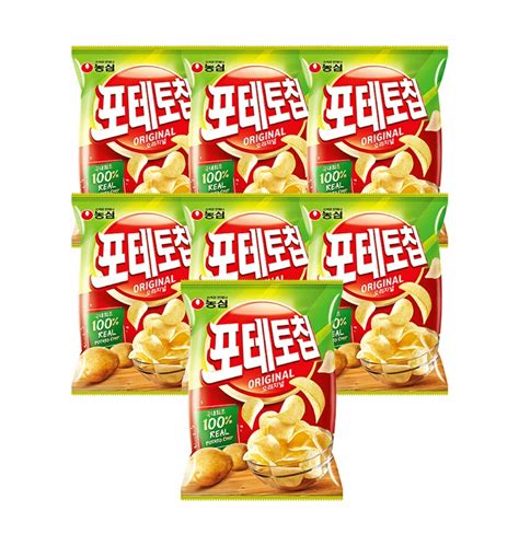 농심 포테이토칩 오리지널 60g x 7개 봉지 과자 티몬