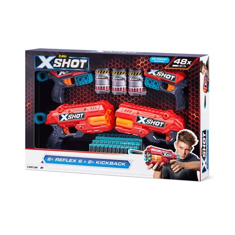 Zuru X Shot Excel Double Reflex 6 Blaster Double Kickback Blaster Combo Pack Kmart