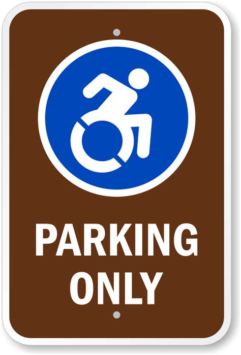 Ada Handicapped Sign Parking Only Sign With Ada Symbol